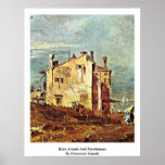 Ruin Arcade And Farmhouses By Francesco Guardi Print
