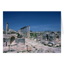 Ruins along South Colonnade Street, Jarash, Jordan Greeting Cards