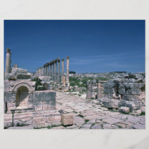 Ruins along South Colonnade Street, Jarash, Jordan Flyer Design