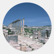 Ruins along South Colonnade Street, Jarash, Jordan Sticker