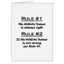 Rule Athletic Trainer Greeting Cards