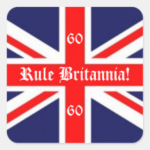 Rule Britannia!-British Flag+60 for Jubilee Sticker