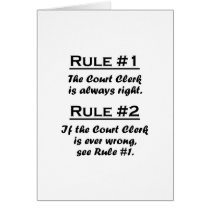 Rule Court Clerk Greeting Cards