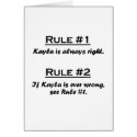 Rule Kayla cards