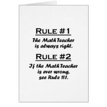 Rule Math Teacher Cards