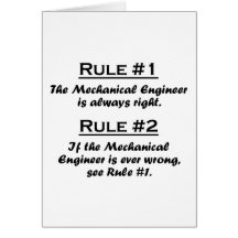 Rule Mechanical Engineer Greeting Cards