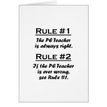 Rule PE Teacher Greeting Card
