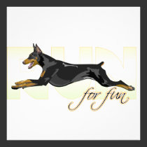 Run For Fun, Black Doberman invitations