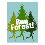 Run Forest, Protect the Earth Day Postcard
