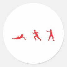 Run, Slide, Shoot Round Stickers