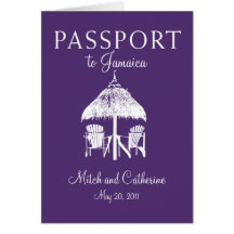 Runaway Bay Jamaica Passport Wedding Invitation Greeting Cards
