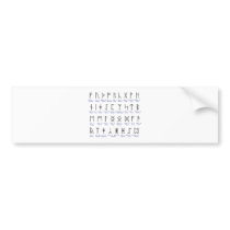 Runic Alphabet Bumper Stickers