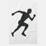 Runner Black Silhouette Shadow Towel