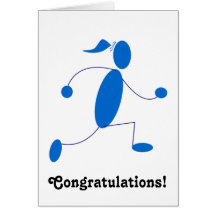 Runner Girl Congratulations Card