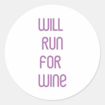 RunnerChick Wine Round Sticker