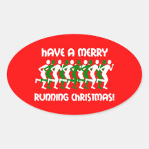 runners Chriistmas Sticker