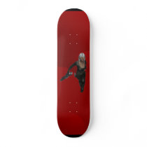 Running Armed Futuristic Woman Skateboard