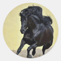 Running black stallion sticker