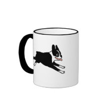 Running Boston Terrier Coffee Mugs