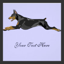 Running Doberman, Black invitations