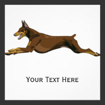 Running Doberman, Red invitations