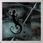 Running Gecko | mosaic grunge posters
