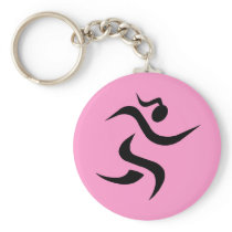 running Girl Keychain - Pink