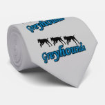 Running Greyhounds Silhouette Neck Tie