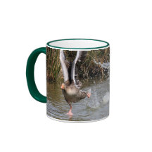 Running Greylag Goose Coffee Mugs