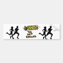 RUNNING IS MY DRUG - CROSS COUNTRY BUMPER STICKER
