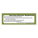 Running Partner Questions (profile card) business cards
