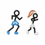 Running Stick Figures Embroidered Shirt