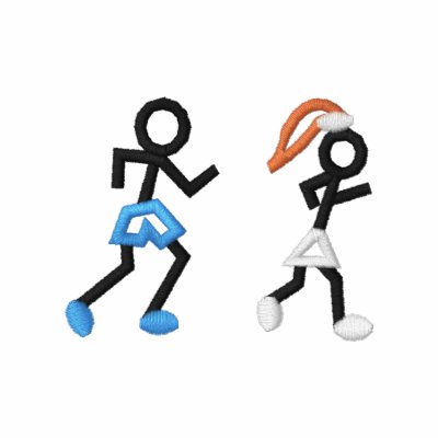 Running Stick Figures Embroidered Shirt by ZazzleEmbroidery