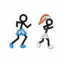 Running Stick Figures embroidered shirts