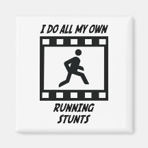 Running Stunts Fridge Magnets