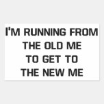 Running To The New Me Rectangle Sticker