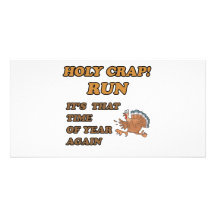 RUNNING TURKEY PERSONALIZED PHOTO CARD