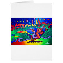 Running Wolf by Piliero Greeting Card