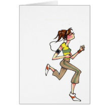 running women notecard