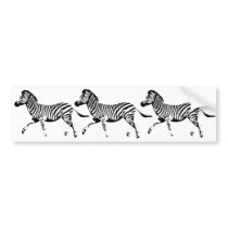 Running Zebra Bumper Stickers