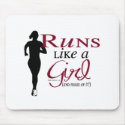 Runs Like a Girl mousepads