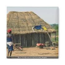 Rural family compound, Kunene, Angola Refrigerator Magnets