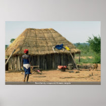 Rural family compound, Kunene, Angola Poster