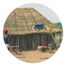 Rural family compound, Kunene, Angola Round Stickers