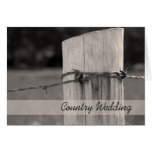 Rural Fence Post Country Wedding Announcement Card