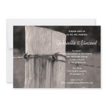Rural Fence Post Country Wedding Invitation