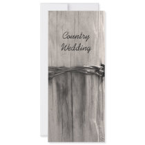 Rural Fence Post Country Wedding Invitation