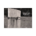 Rural Fence Post Country Wedding Response Card business cards