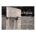 Rural Fence Post Country Wedding Save the Date Personalized Invitation