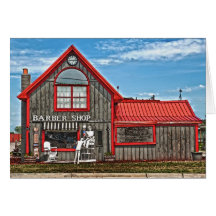 Rural Indiana Barbershop Greeting Card